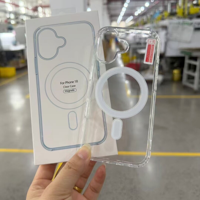 Suitable for iPhone 18Pro/17 Magsafe transparent magnetic phone case, anti-fall acrylic hard case