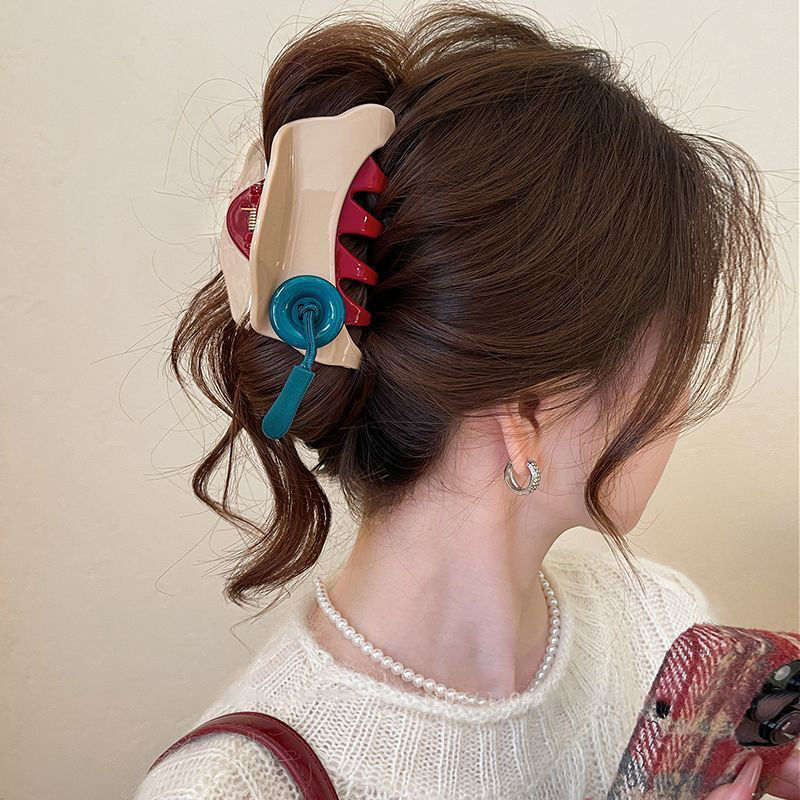 1 clip de botón beige AB cara 9cm