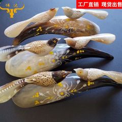 牛角工芸品カササギ工芸品双喜臨門置物牛角ショーウインドー置物牛角櫛メーカー卸売り
