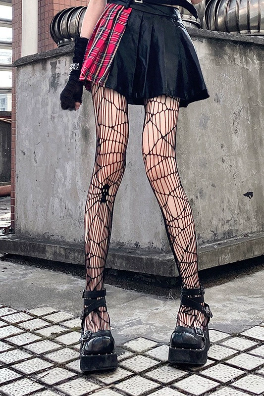 Tights (base) fishnet with bow, European style, plus size, one-size, multiple patterns