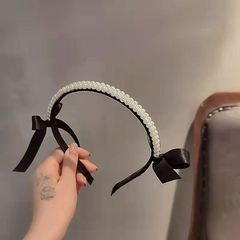 Korean-style new hair clip with double-layer pearls, rabbit ear butterfly bow hair accessory for girls, temperament cute hair decoration