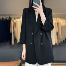 时尚双排扣小西装外套女春季2025新款女神范职业气质修身短款西服