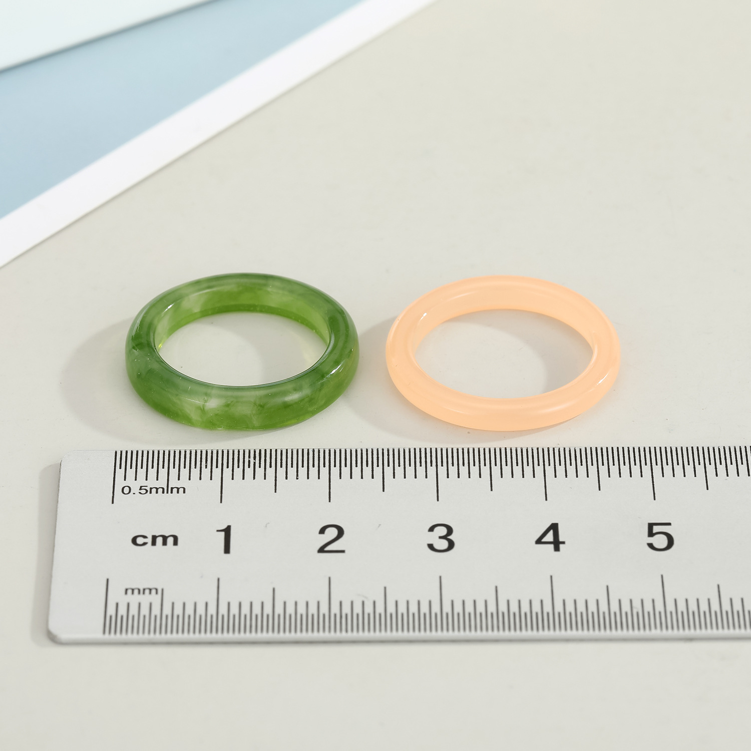 Korean Solid Color Resin Ring display picture 2