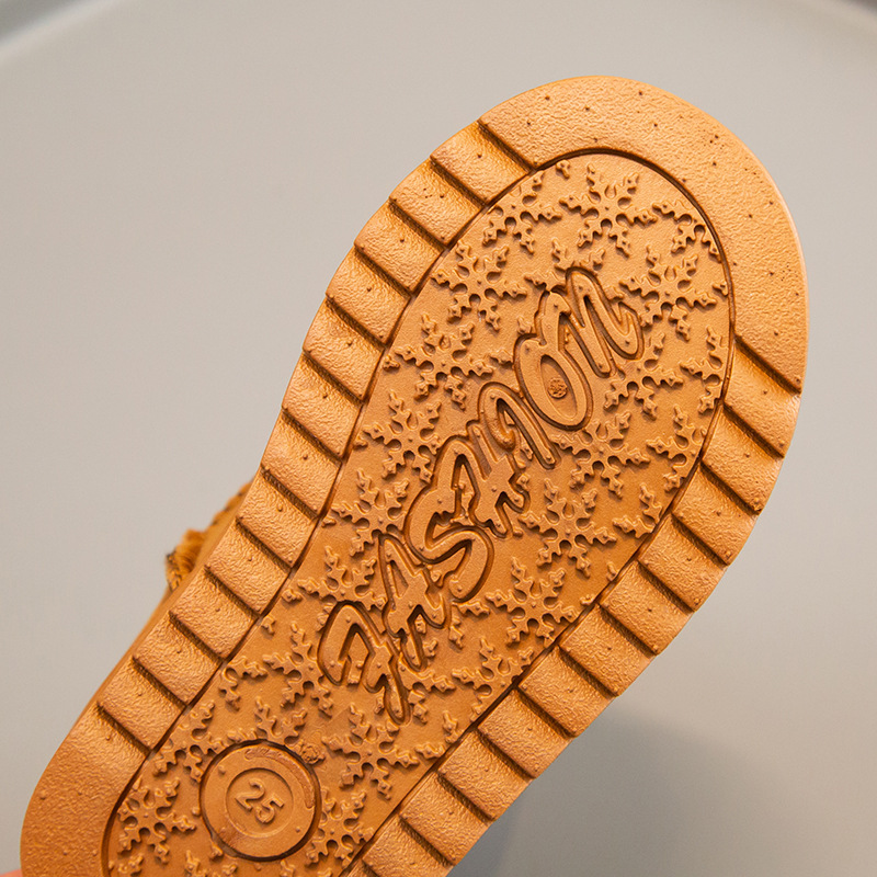 Bottes de neige pour enfants, garçons et filles, nouvel ensemble de bottes courtes, chaussures en daim et coton, isolation en peluche, hiver 2023_voghion.com