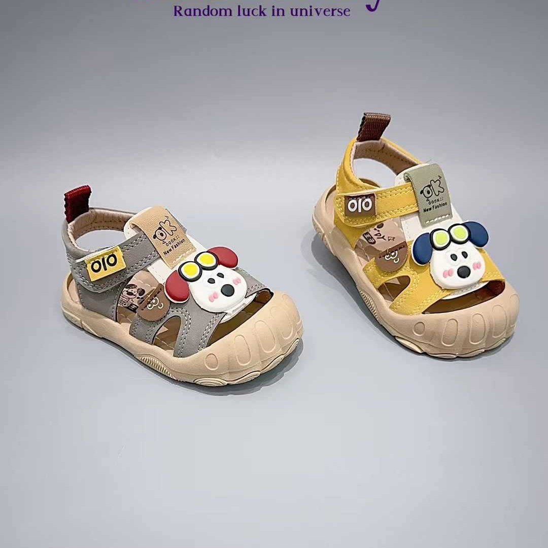 26 New Summer Models of Infant and Toddler Sandals, Cartoon Closed-Toe Anti-Kick Soft Sole Shoes for Boys and Girls, Foreign Trade Children's Shoes