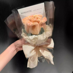ツイストスティック手作りdiy自作グラス薔薇花束材料バッグ一匹の完成品花が友人の親友にプレゼントされた