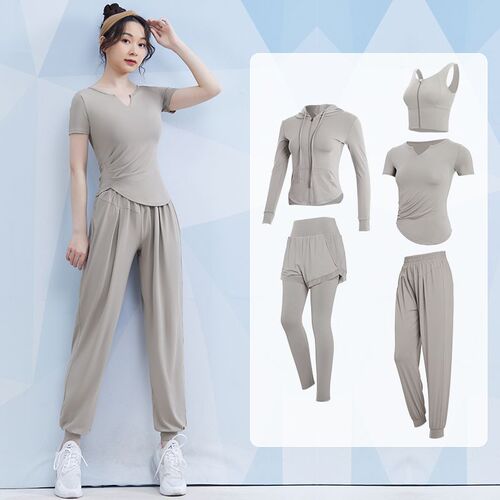 Women's Fitness Suit Set, Quick-Dry Summer Thin Large Size Running Training Yoga Sport Top and Bottom Loose Short-Sleeve T-Shirt