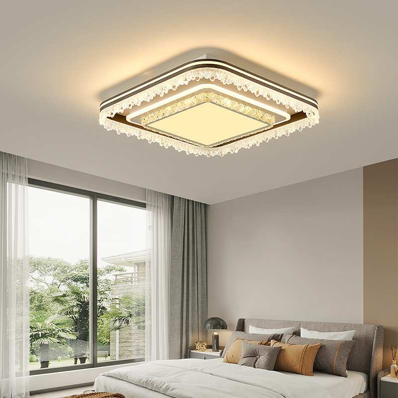 リビングルームのシーリングランプモダンでシンプルな新しいLEDベッドルームルームランプ長方形のダイニングルームランプハイエンドの雰囲気|undefined