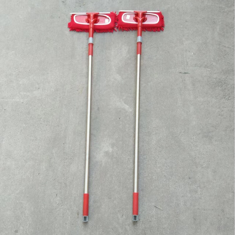 2.4 m ceiling sweeping household dust duster roof broom scraping side by side telescopic car washing mop chenille