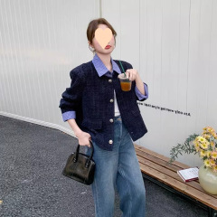 藏高级感格纹拼接小香风外套女2025早春新款时髦洋气设计上衣