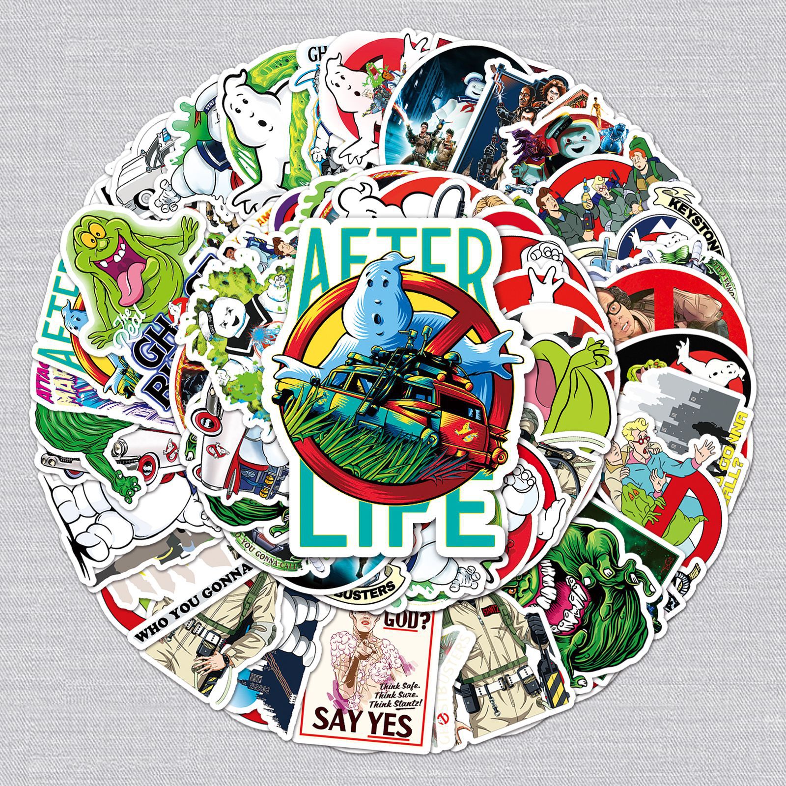 50 Ghostbusters Sticker Pack, Custom Cross-Border American Drama DIY Skateboard Phone Luggage Sticker Waterproof