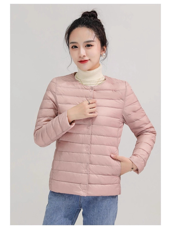 轻薄羽绒服女短款2025年秋冬新款超轻便纯色圆领轻型保暖薄款外套|undefined