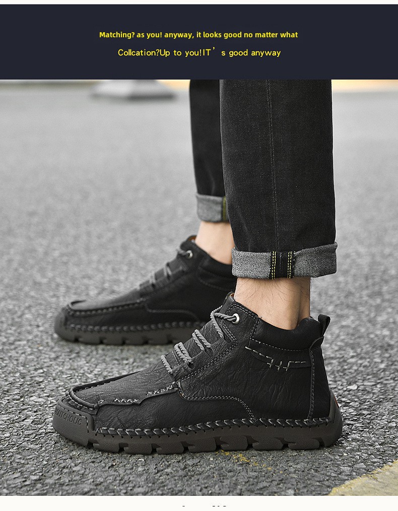 Warm Winter Work Boots For Men High-top Leather Martin Boots_voghion.com
