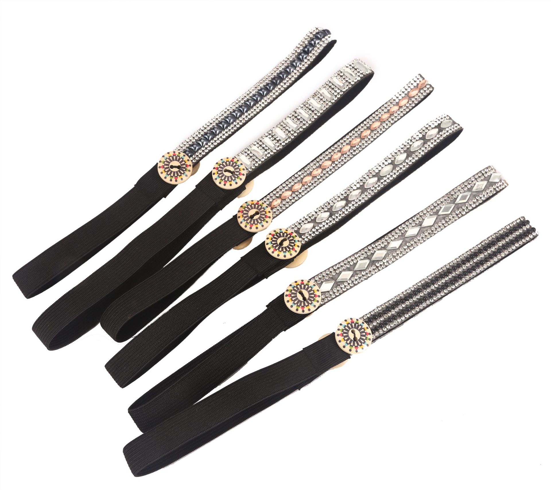 2021 nuevo botón diadema Amazon máscara elástica banda de pelo cristal diamante deportes headwear fabricantes se venden