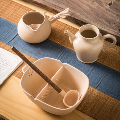 祥潤堂陶瓷老岩泥古法煮茶器電陶爐復古煮茶壺茶勺煮茶碗茶具禮品