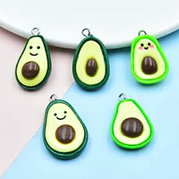 Цветная смола креативный мультфильм фрукты авокадо брелок подвеска diy аксессуары для еды ручной работы