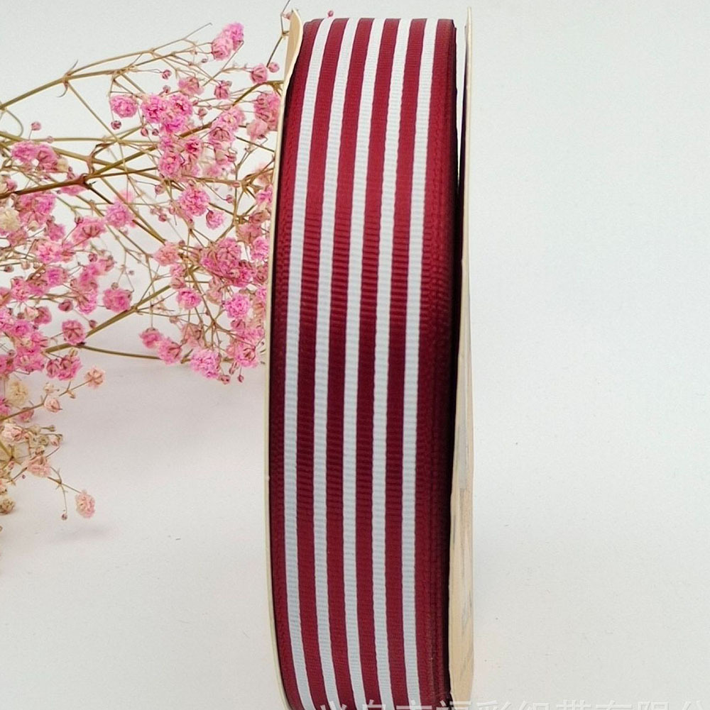 Suministro directo de fábrica 2,5 cm hilo cinta raya impresión cinta hornear caja de regalo embalaje Ropa Accesorios cinta