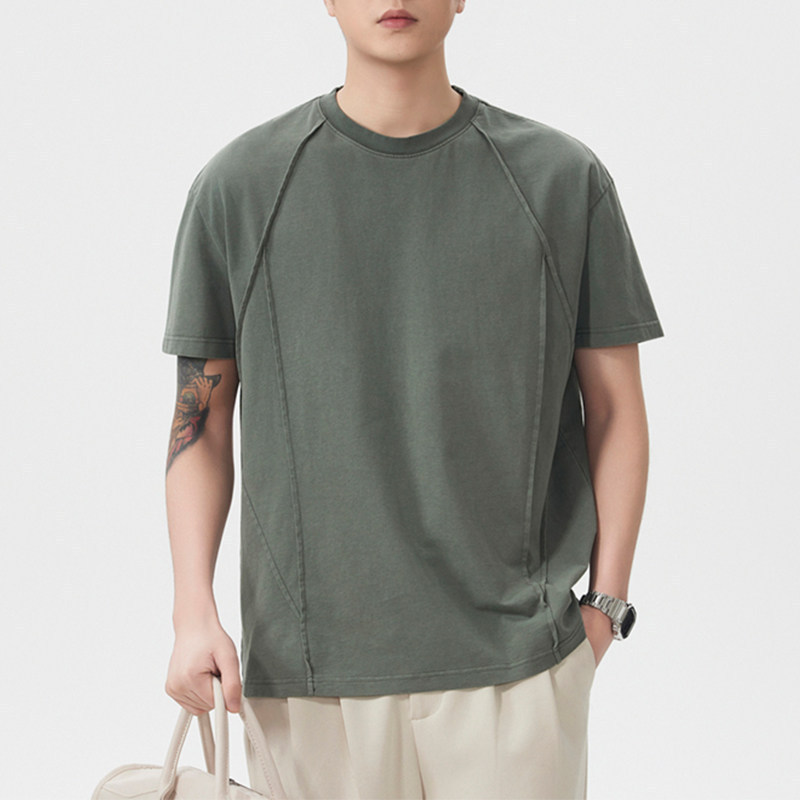 2026 Summer New Style 270g 32-Count Double Yarn Short-Sleeved T-Shirt Men's American Retro Loose-Fitting T-Shirt Base Layer 2026 Summer New Style 270g 32-Count Double Yarn Short-Sleeved T-Shirt Men's American Retro Loose-Fitting T-Shirt Base Layer