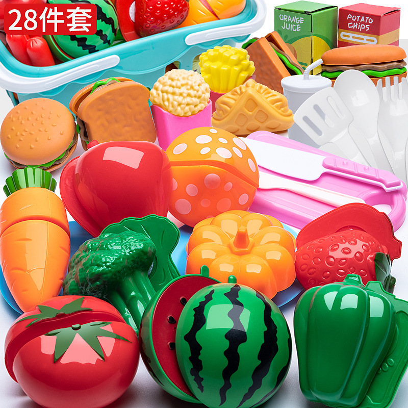クロスボーダー子供用ままごとフルーツカットおもちゃシミュレーションキッチンスーパーマーケット野菜ケーキピザカット男の子と女の子|undefined