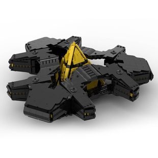 Building Blocks Cross-Border Moc-128542 Goa'Uld Ha'Tak Science Fiction Battleship Model 1924 Particle Number t