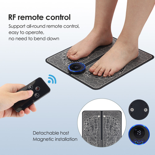 Cross-border EMS massage foot pad, smart foot massage pad, remote control type with electrode patch, pulse foot massage machine