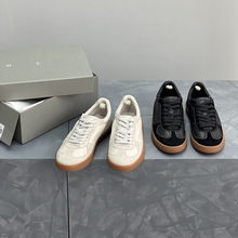 新款复古小众德训运动鞋情侣系带拼色低帮板鞋透气厚底百搭休闲鞋
