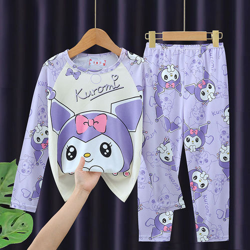 Children's pajamas, girl's spring and autumn long-sleeved thin set, princess-style home clothes for girls, outerwear
