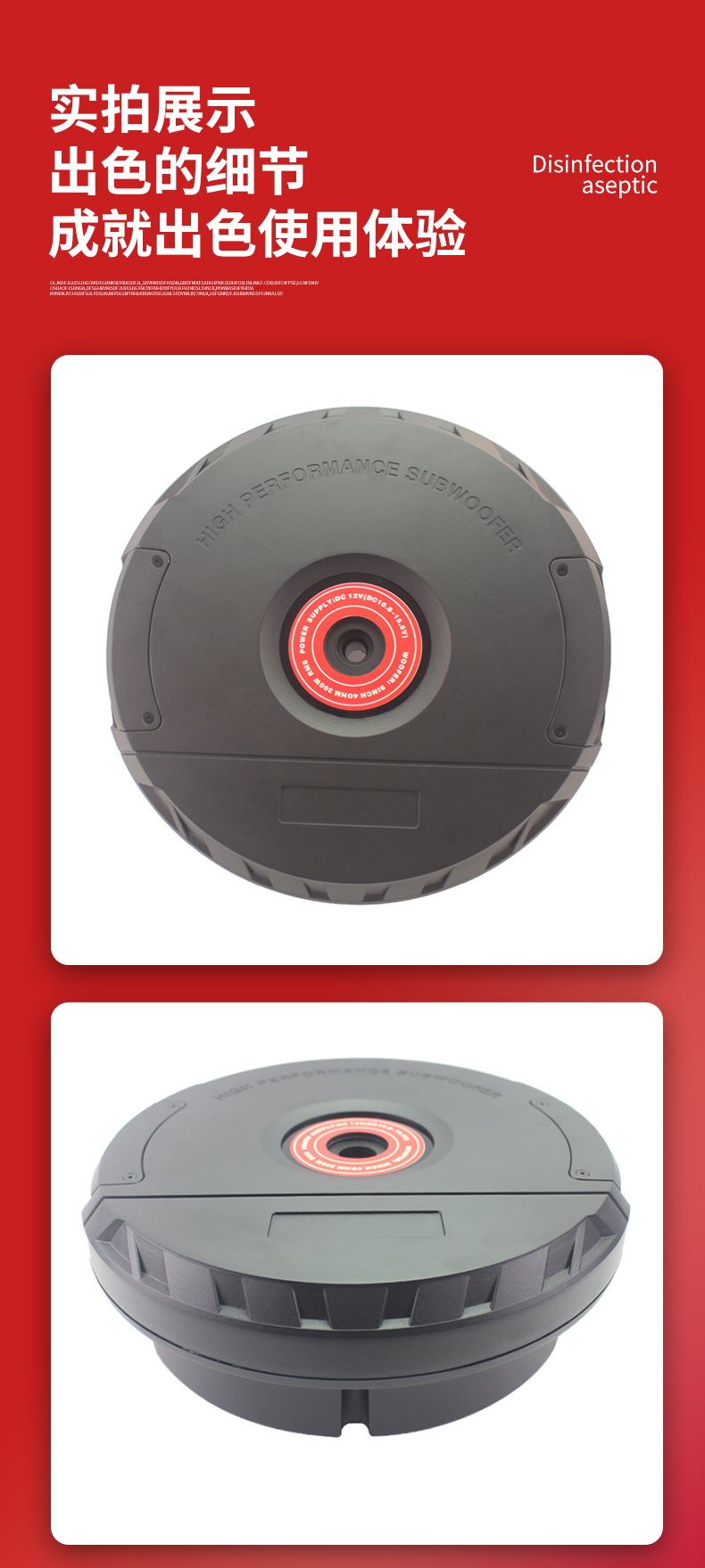 Car Audio Subwoofer 12V High Power Active Under Seat