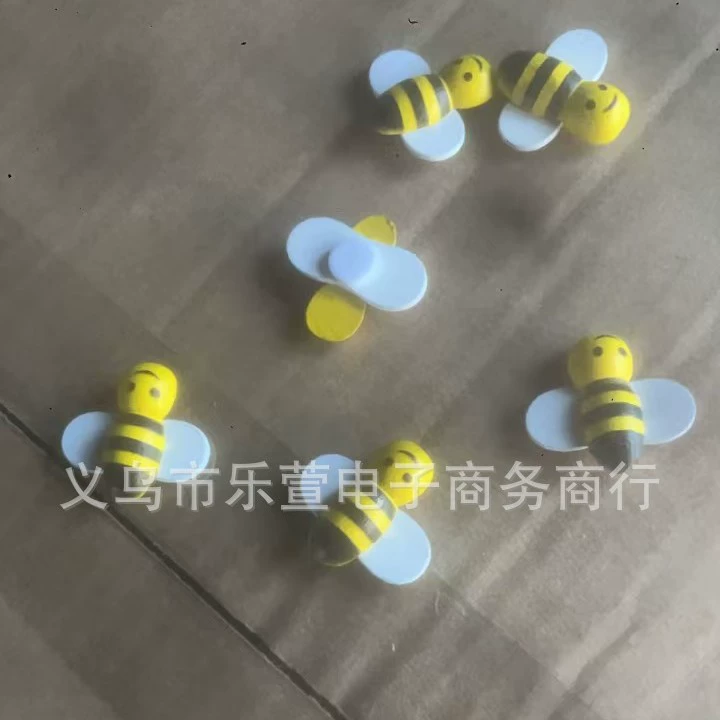 Новый ручной работы diy аксессуары деревянные желтые пчелы самоклеящиеся креативные милые мультфильмы diy микро-пейзаж