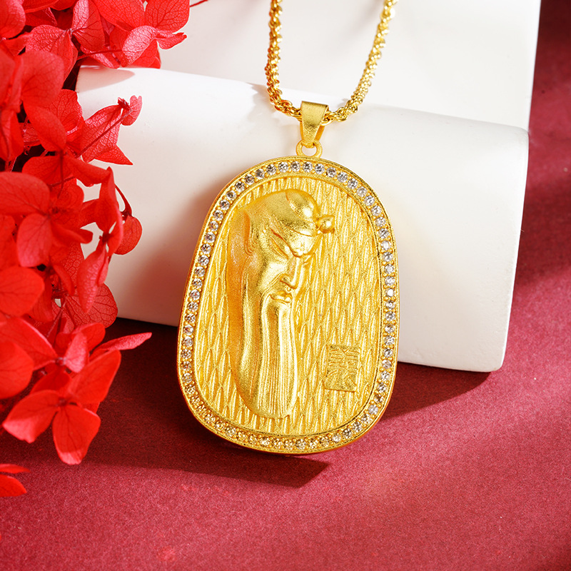 Gufa Sha Jin Guan Yufu marca colgante micro insertado Guan aleación de cobre universal a largo plazo no se desvanece Yiwu accesorios suministro