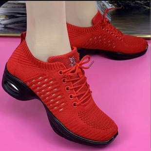 New Summer Square Dance Shoes for Women, Air Cushion, Light Sole, Medium Heel, Light Elastic, Soft Sole, Four-season Dance Shoes for Women