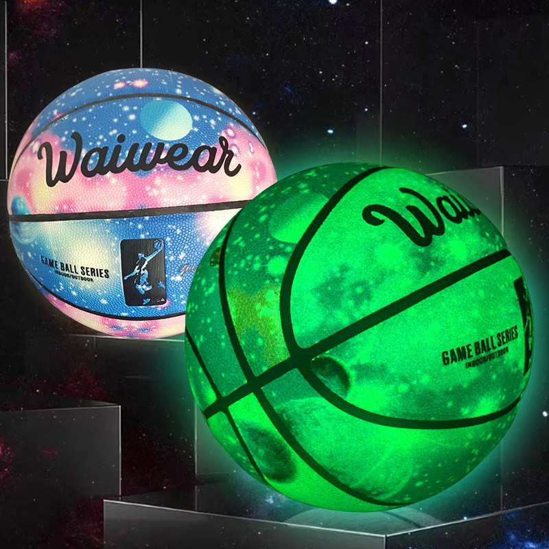 Luminous Fluorescent No.5 Children's Basketball No.7 Adult Reflective Soft Rubber Ball Wear-resistant Student Outdoor Birthday Gift Luminous Fluorescent No.5 Children's Basketball No.7 Adult Reflective Soft Rubber Ball Wear-resistant Student Outdoor Birthday Gift