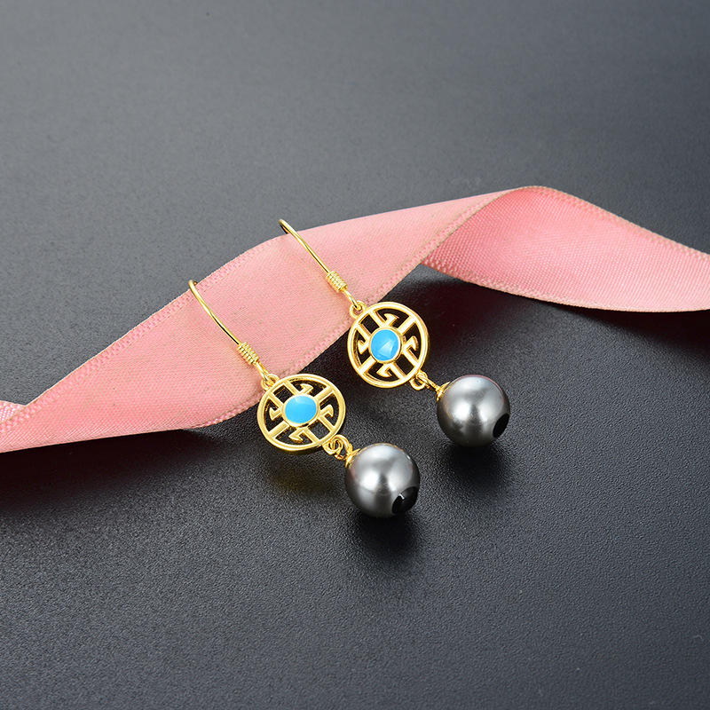 S925 pendientes de perlas de plata esterlina temperamento elegante geometría delicada ligera lujosa sensación de alta calidad pendientes de explosión para mujeres