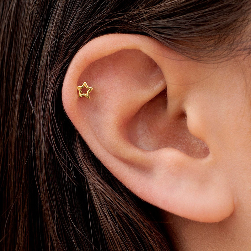 Hollow Star Stud Earrings Fashion Simple Personality Stud Earrings display picture 3