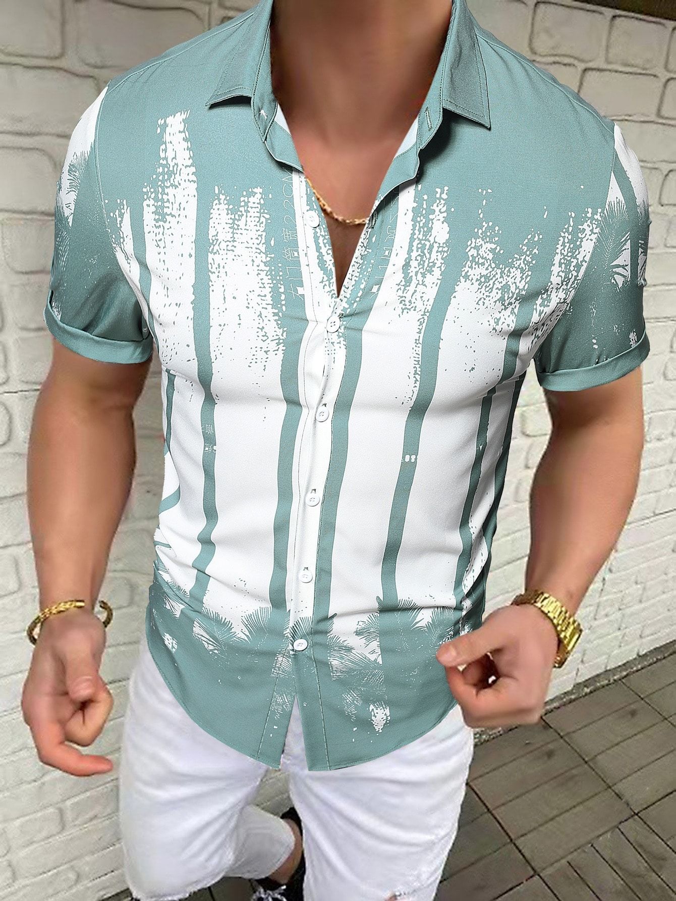 Comercio exterior europeo y americano Amazon 2025 nueva camisa casual de manga corta de alta calidad para hombres MB1