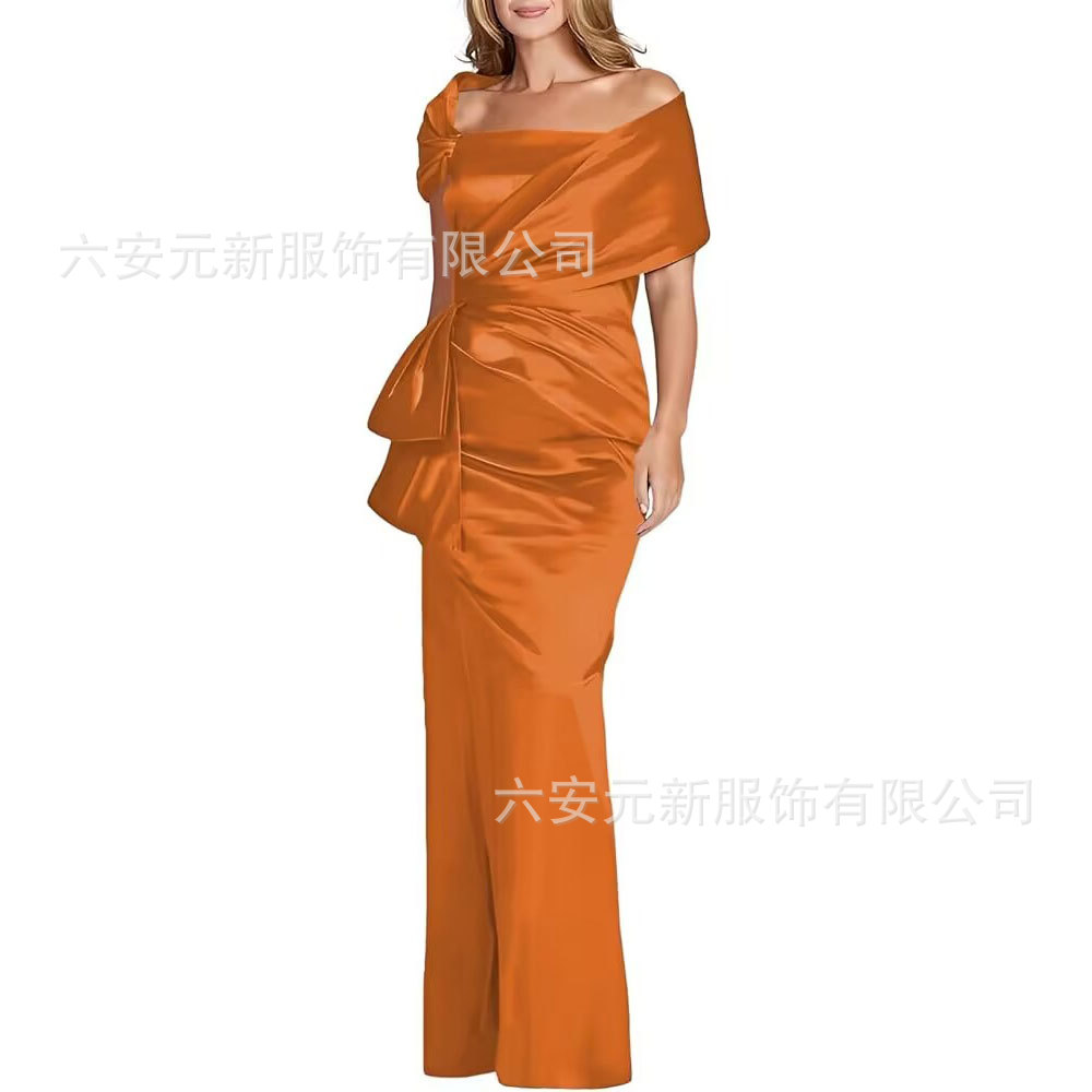 Comercio exterior de Europa y los Estados Unidos Amazon AliExpress nuevo vestido de baile de satén de cola de pez azul tibetano vestido de boda de madres