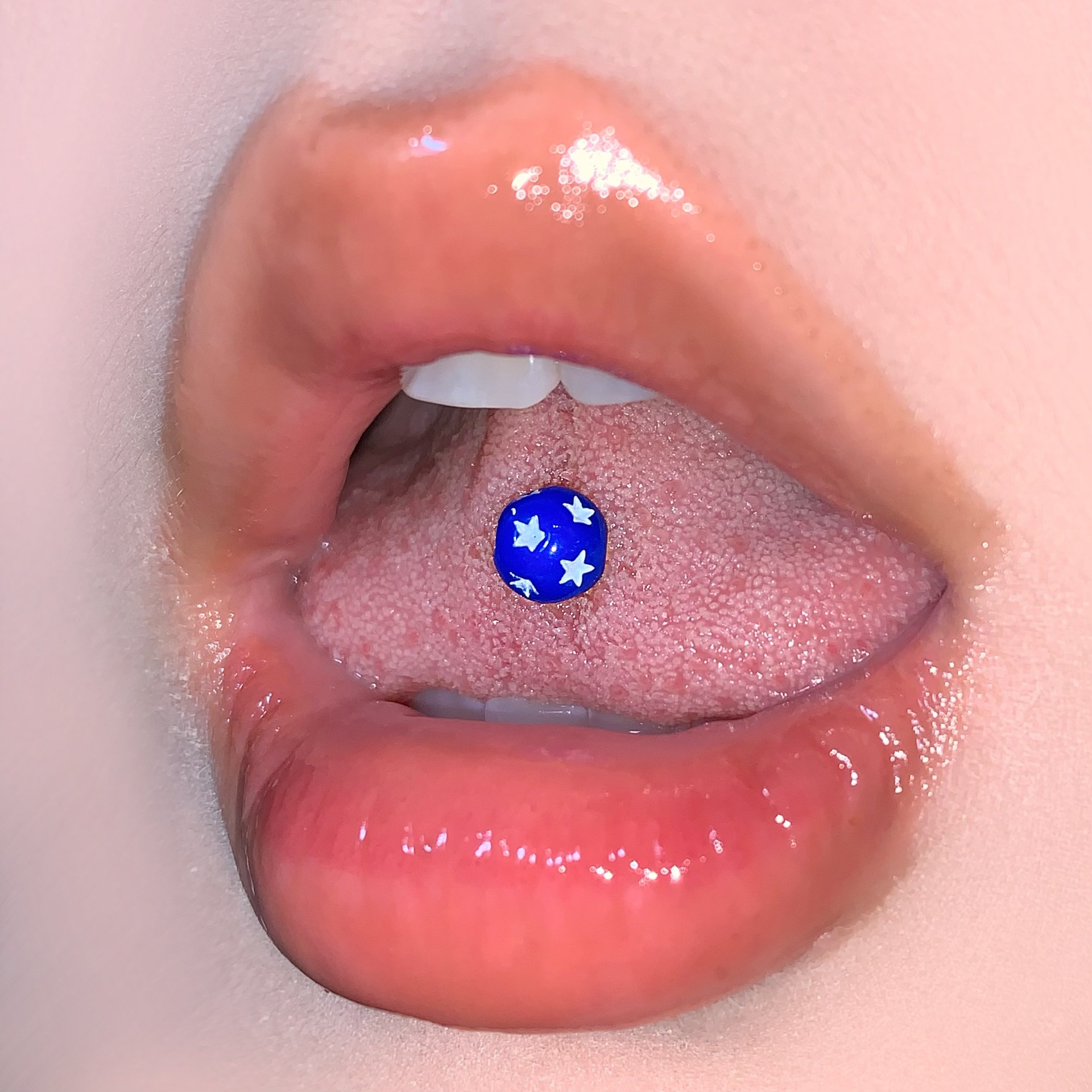 Double-Headed Round Ball Five-Pointed Star Tongue Barbell, 10 Colors Acrylic, European & American Trendy Body Piercing Jewelry, Wholesale detail image 8