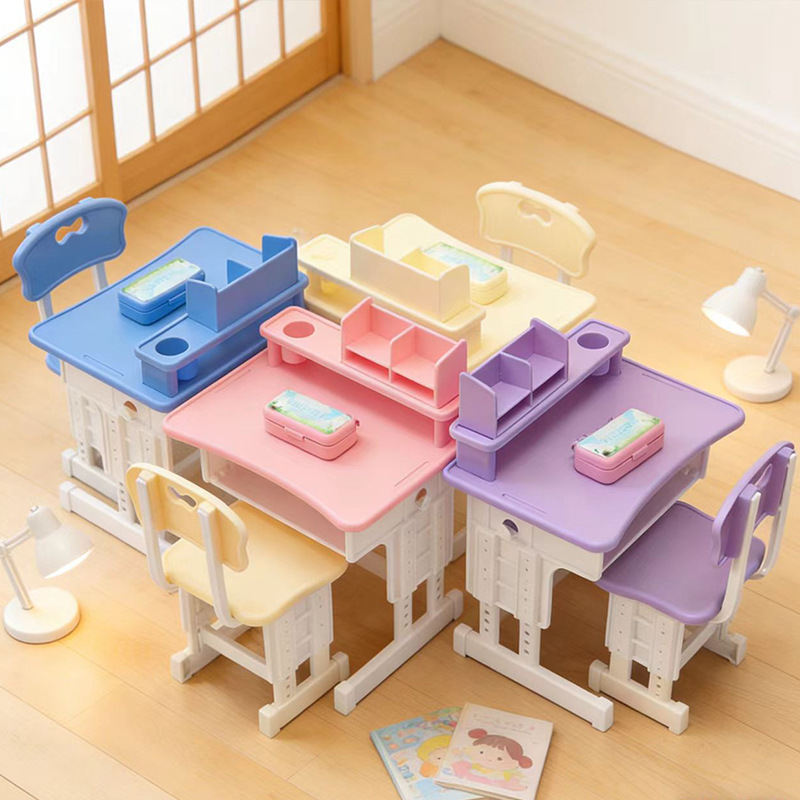Children's Mini Desk Desk Miniature Food Toy Artificial Small Book Textbook Stationery Pencil Box Study Table Accessories