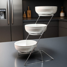 晶鑫餐具白瓷精致碗酒店早餐自助特色展示台凉菜沙拉水果架子咸菜