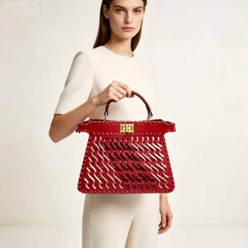New High-End Handbag, French-Style Hand-Woven Crossbody Bag, Can Be Worn on the Shoulder or Crossbody, Large Capacity, Celebrity Style for Women New High-End Handbag, French-Style Hand-Woven Crossbody Bag, Can Be Worn on the Shoulder or Crossbody, Large Capacity, Celebrity Style for Women