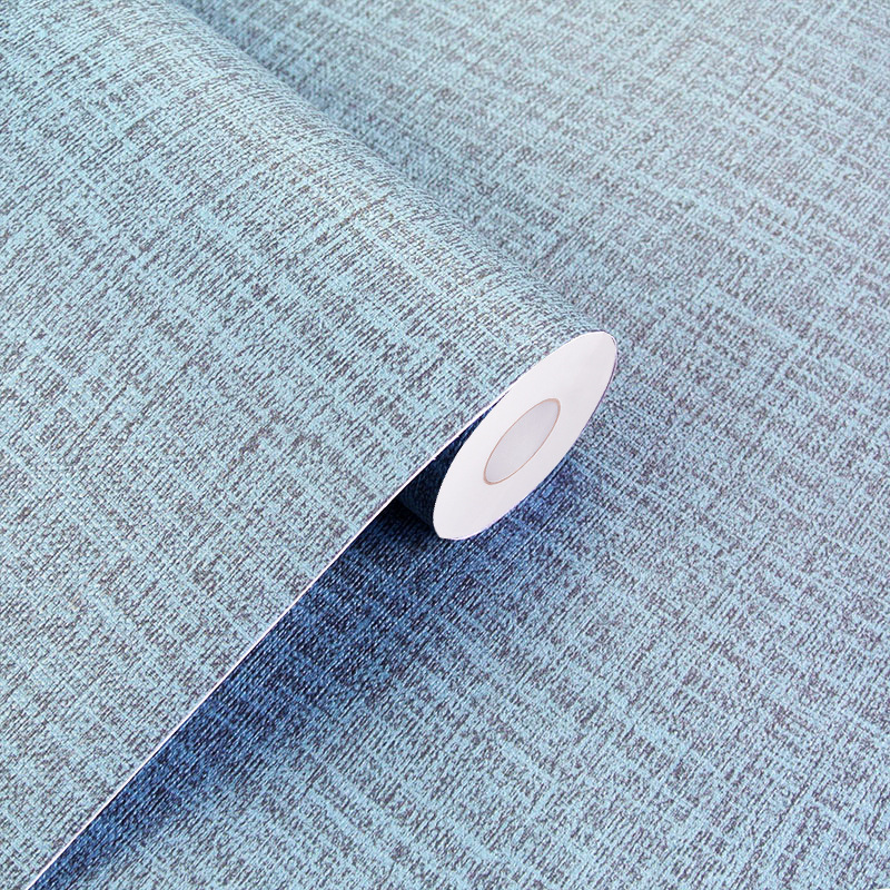 Self-adhesive blue denim PVC wall covering for living room and bedroom, thickened, waterproof color decoration film, wholesale