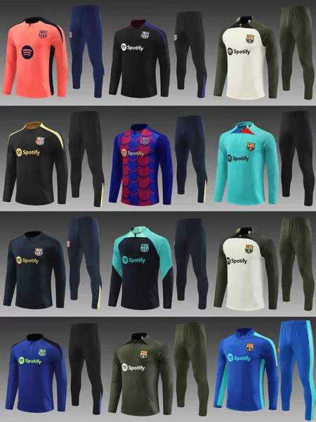 23-24-25 Basser Series Winter Long Sleeve Adult Children Same Pre-match Training Suit Half-pull Jersey Football Suit