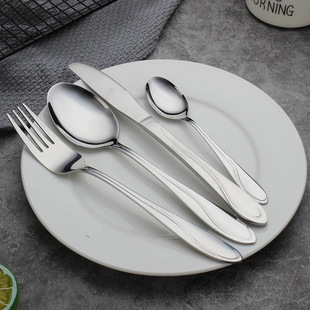 Double-line stainless steel knife, fork and spoon foreign trade wholesale source manufacturers steak knife, fork and spoon hotel western food suit tableware