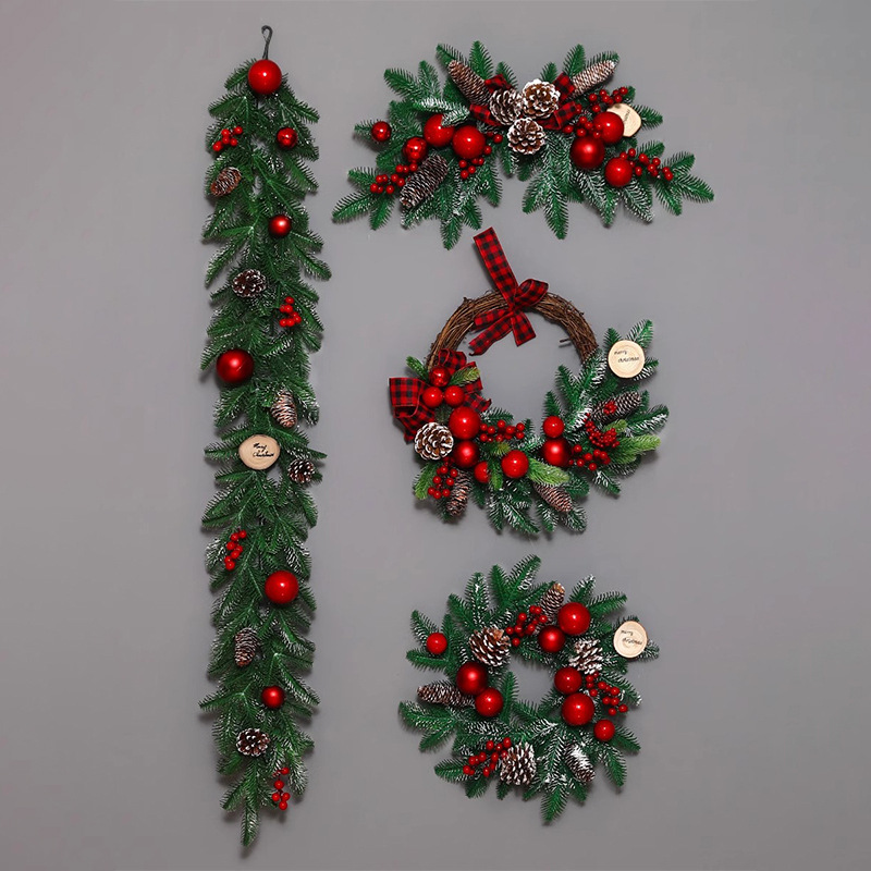 Decorative Ornaments Garland Rattan Circle Tree Door Wall Hanging Mall Hotel Lobby Glowing Scene Arrangement_voghion.com