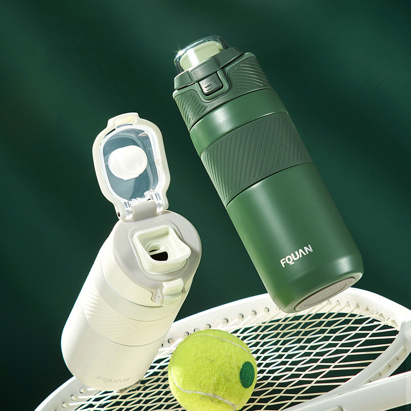 Fuquan Moke Thermos Cup Simple 316 Stainless Steel Thermos Cup Portable Large Capacity Water Cup with Straw for Men