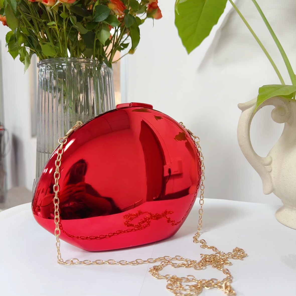 Bolsa de cena acrílica de venta transfronteriza de nicho de diseño especial bolsa de cena huevo de ganso hombro bolso de mano