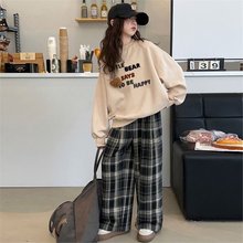 女童春秋装套装新款洋气韩版中大童卫衣秋季休闲格子裤两件套