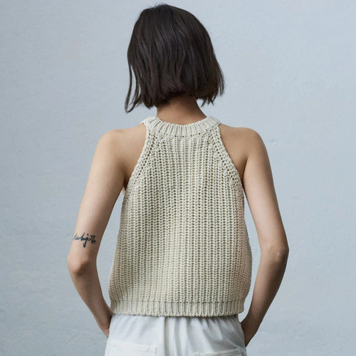 COR~Knitted camisole women's 2024 spring and summer new design niche simple backless halterneck