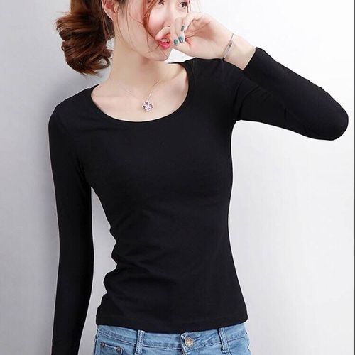 Women's Padded and Thick Crew Neck T-Shirt Korean Style Autumn/Winter Women's Plus Size Top Women's Warm Innerwear T-Shirt Base Shirt for Women