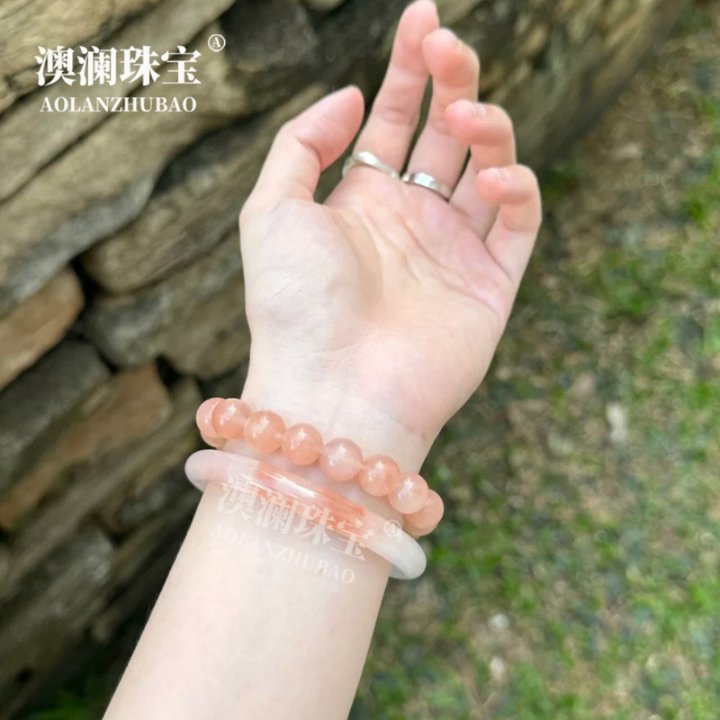 ゴールデンシルク翡翠桃の花詰め手ブレスレットクリスタルブレスレット卸売シングルサークルキャットアイストロベリークリスタルカップルハンドジュエリージュエリークロスボーダー代理店|undefined